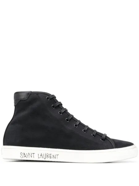 Saint Laurent высокие кеды Malibu, черный