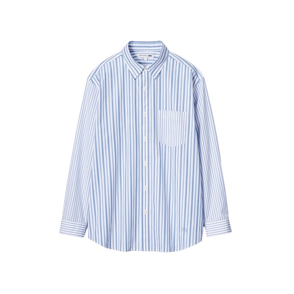 Рубашка Uniqlo х JW Anderson Extra Fine Cotton Broadcloth Regular Fit, синий