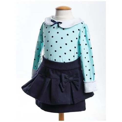 Комплект одежды  Mini Maxi для девочек, легинсы и футболка, повседневный стиль, размер 80, бирюзовый