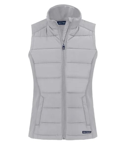 Женский жилет Evoke Hybrid Eco Softshell из переработанного материала с полной молнией Cutter & Buck, серый