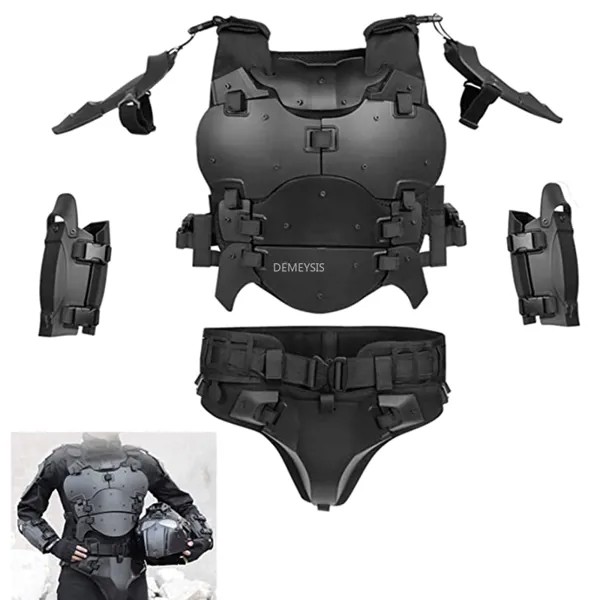 Женская Броня для тела, защитный жилет + локоть + Плечи + промежность + ремень, комплект мотоциклетной военной боевой снаряжения