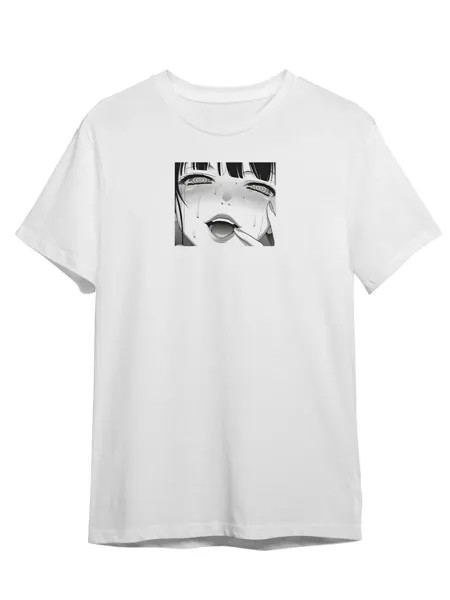Футболка унисекс Каждому Своё Ахегао/Аниме/Хентай/Тян ANHN9 белая 5XL