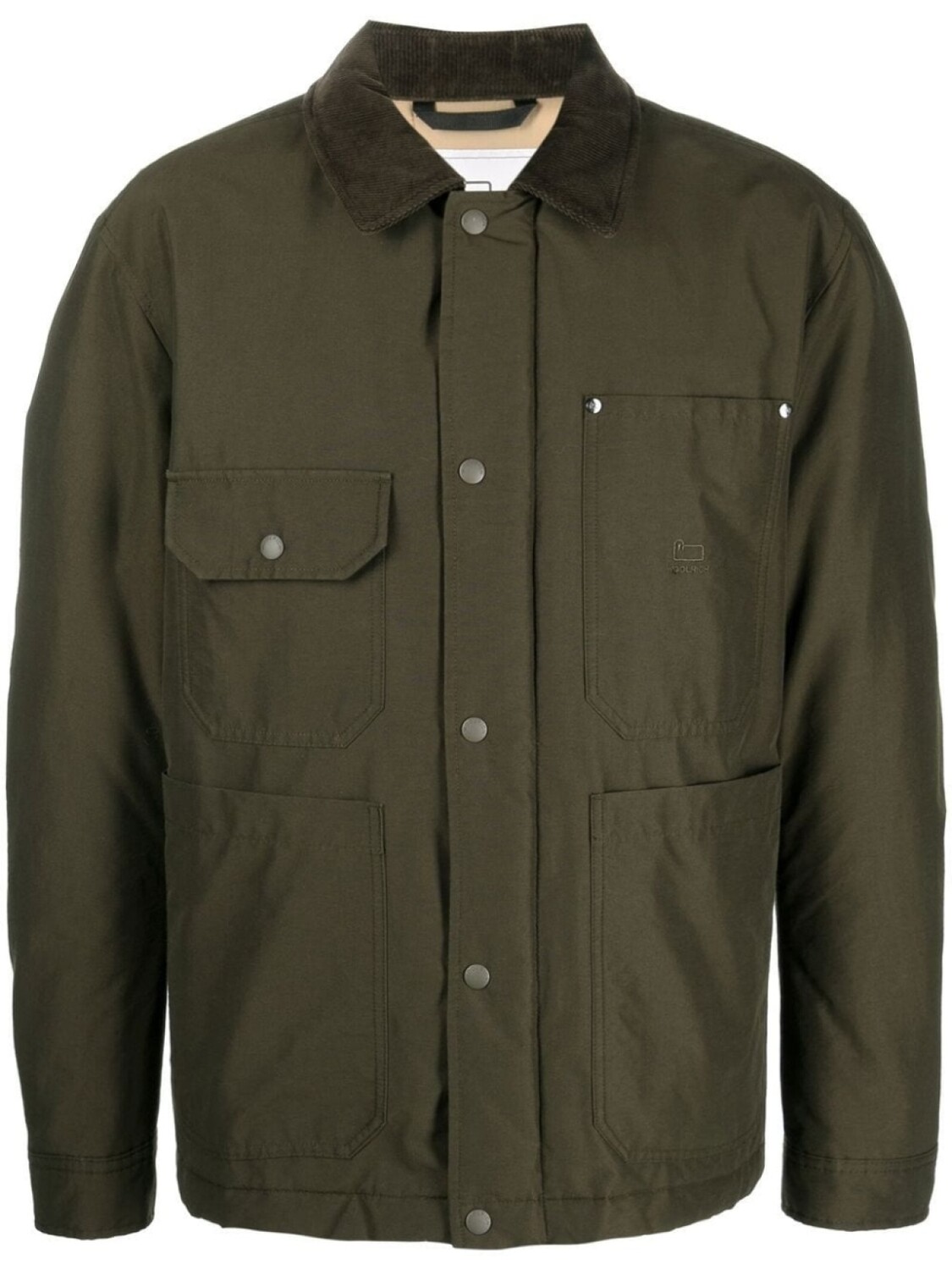Woolrich куртка с вышитым логотипом, зеленый