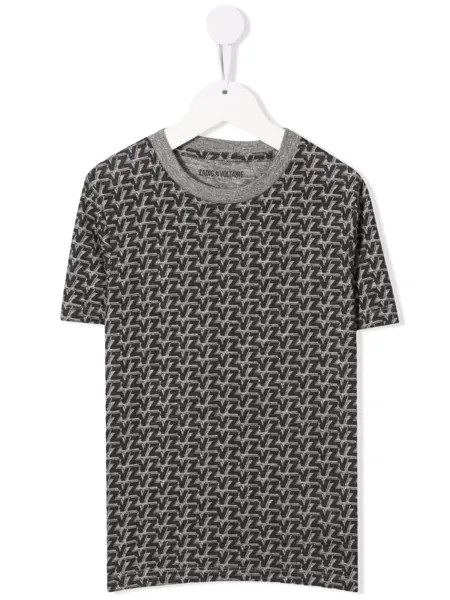 Zadig & Voltaire Kids футболка с монограммой