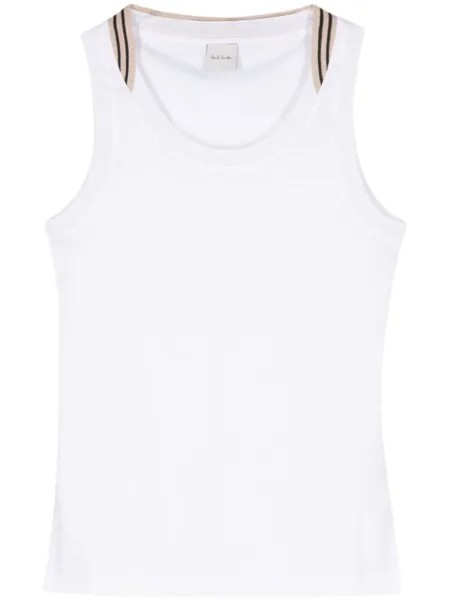 Paul Smith топ с контрастной окантовкой, белый