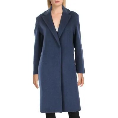 Женское синее длинное нарядное шерстяное пальто Vince M BHFO 1046