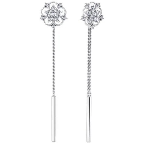 Серьги POKROVSKY POKROVSKY0221274-00775925Серьги#, серебро, 925 проба, родирование, бесцветный