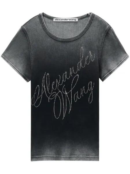 Alexander Wang футболка Hotfix с логотипом Cursive, серый