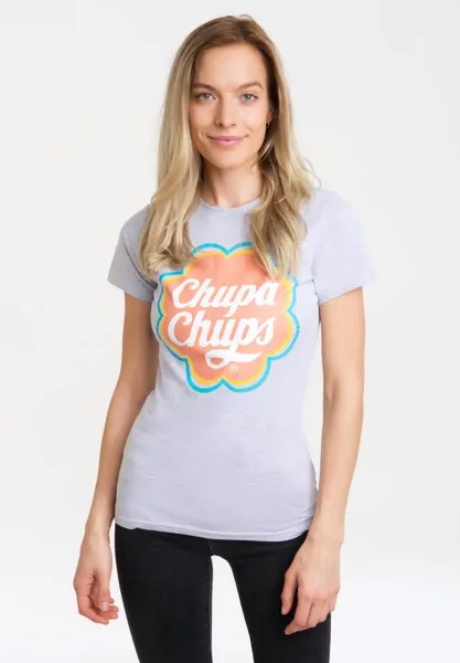 Футболка с принтом PRINT T-SHIRT CHUPA CHUPS LOGOSHIRT, вереск серый