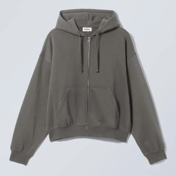 Толстовка Weekday Boxy Mid-weight Zip-up, серый