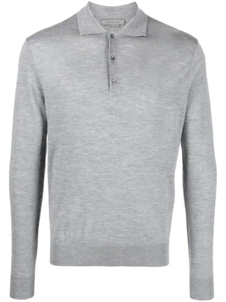 Corneliani рубашка поло с длинными рукавами, серый