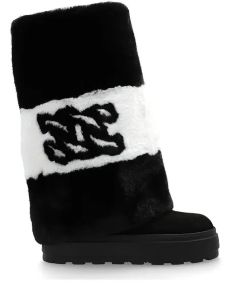 Casadei сапоги с вышитым логотипом, черный