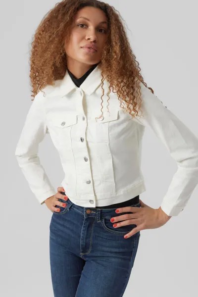 Короткая женская джинсовая куртка Vero Moda, белый