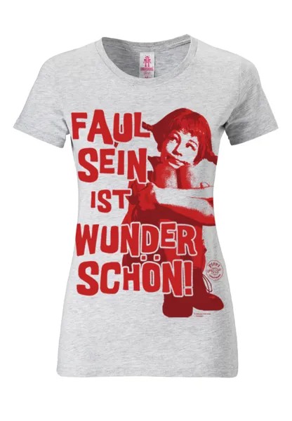 Футболка Logoshirt Pippi Langstrumpf, цвет grau meliert