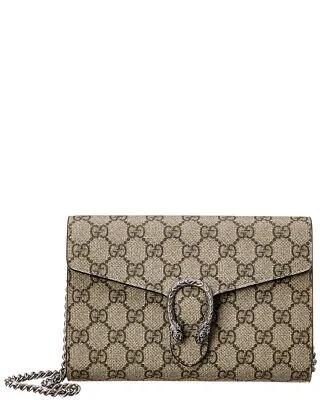 Миниатюрная женская холщовая сумка на цепочке Gucci Dionysus Gg Supreme