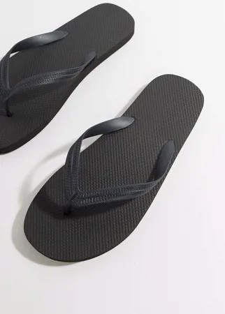 Черные шлепанцы ASOS DESIGN-Черный
