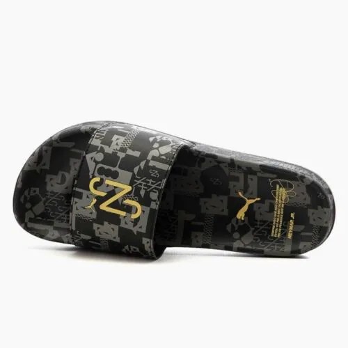 Шлепанцы Puma Neymar Jr Leadcat (мужские, размер 12), домашние туфли без шнуровки, черный, серый