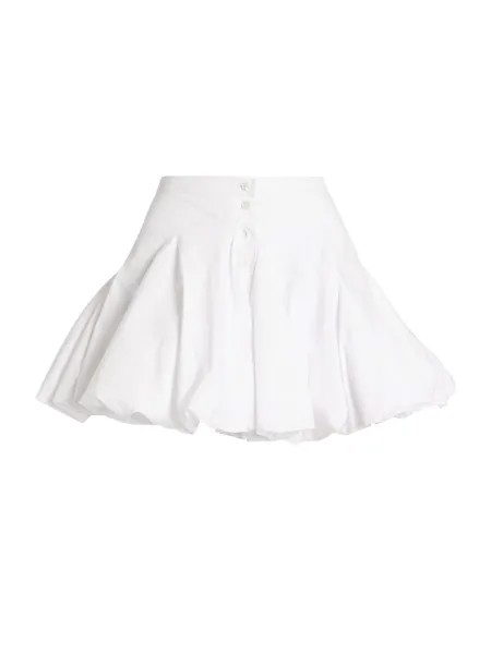 Мини-юбка из воздушно-пузырькового хлопка с пуговицами спереди Alaïa, белый