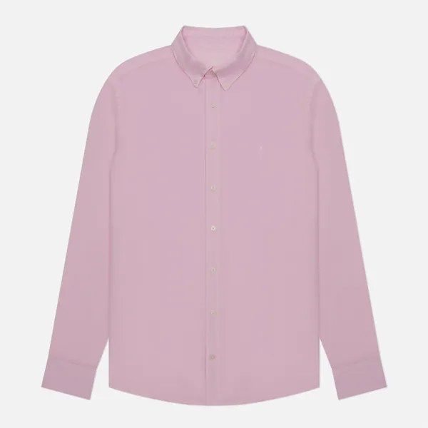 Мужская рубашка Hackett Garment Dyed Linen B Slim Fit розовый, Размер XXL