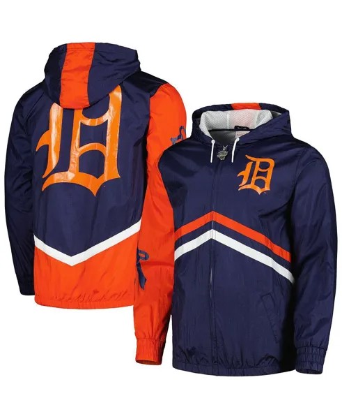 Мужская темно-синяя ветровка с капюшоном и молнией Detroit Tigers Undeniable Mitchell & Ness