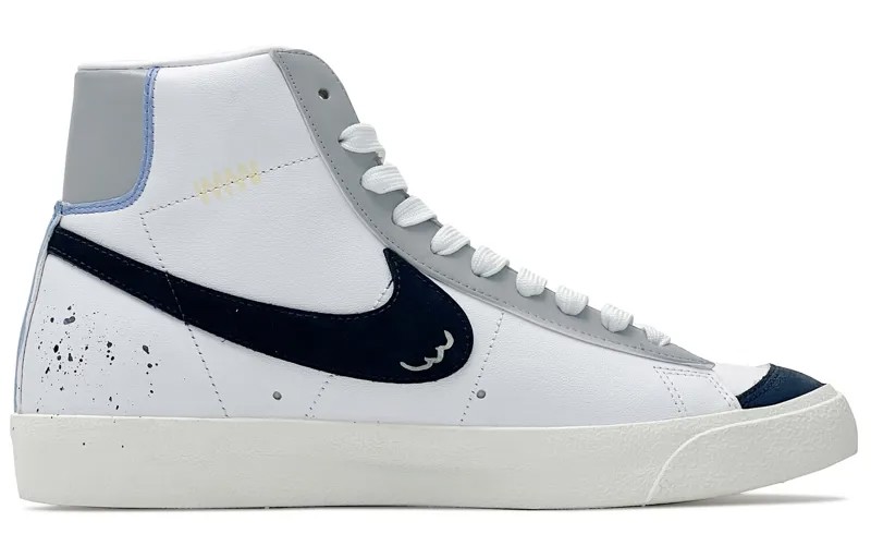 Кроссовки Nike Blazer Skateboarding Shoes Unisex Mid-top White/blue, белый/синий