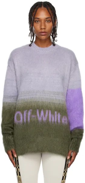 Пурпурно-зеленый свитер Helvetica Off-White