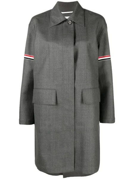 Thom Browne пальто с полосками RWB, серый