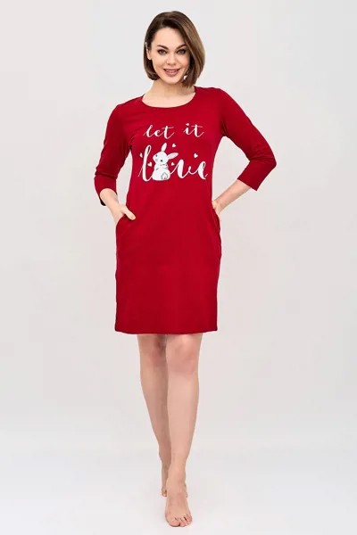 Платье домашнее женское LikaDress 18-1759 красное 58 RU