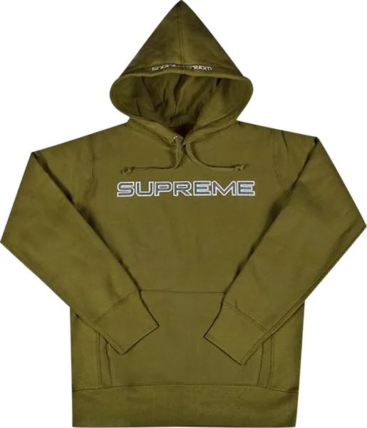 Толстовка Supreme Sequin Logo Hooded Sweatshirt 'Moss', зеленый