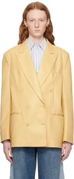 Stella McCartney Желтый пиджак оверсайз из искусственной кожи