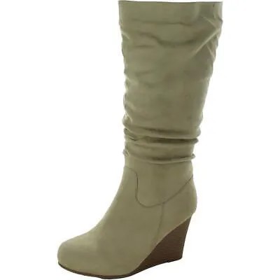 Женские серо-коричневые сапоги до колена Journee Collection Shoes 8 Medium (B,M) BHFO 1068