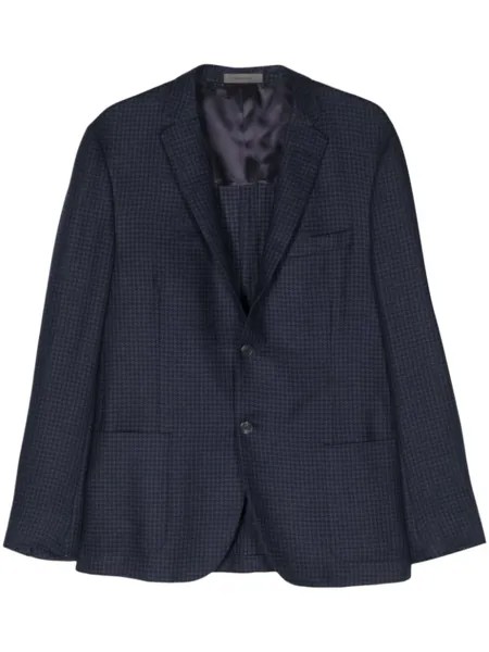 Corneliani однобортный пиджак в клетку, синий