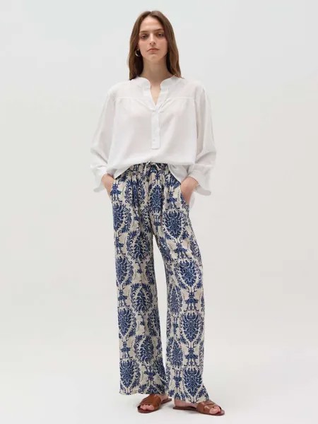 Панталоне широкие брюки фантазии эпохи Hybrid, цвет blue/beige