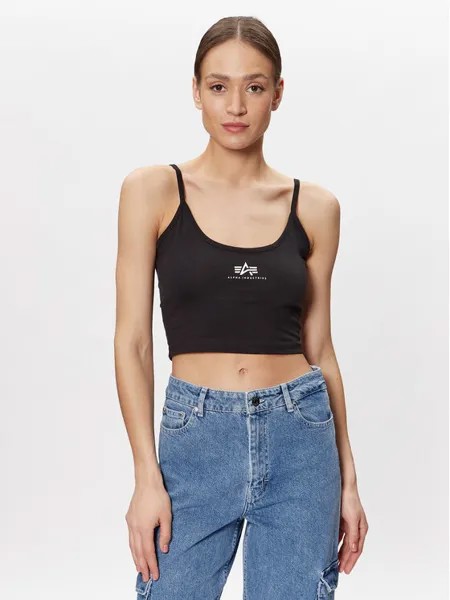 Укороченная футболка Alpha Industries, черный