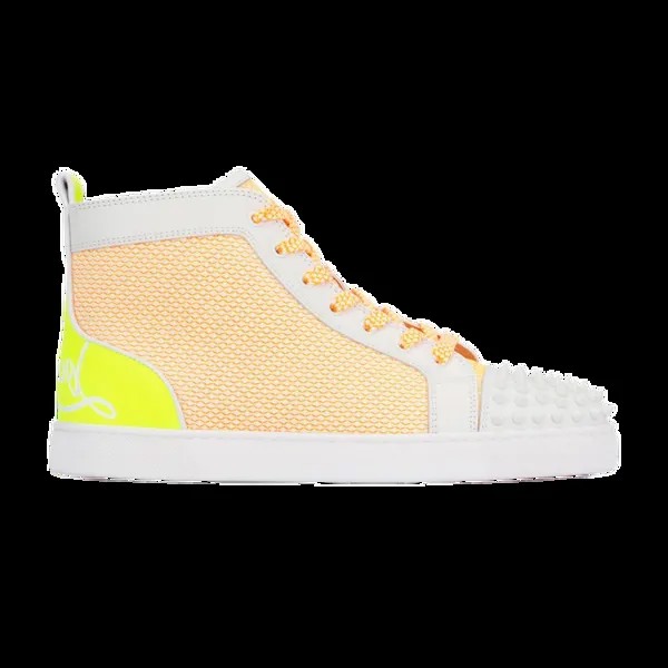 Кроссовки Christian Louboutin Fun Lou Spikes Flat High 'White Yellow', белый