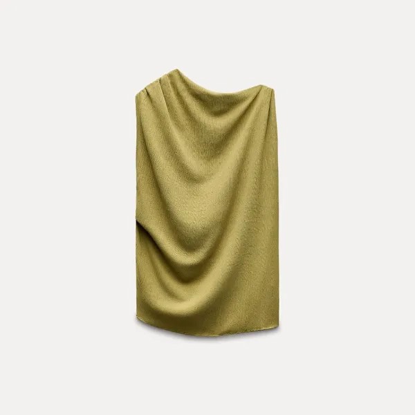 Топ Zara Asymmetric Rustic, оливковый
