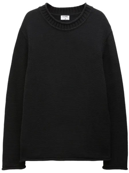 Filippa K джемпер с круглым вырезом и подворотом, черный