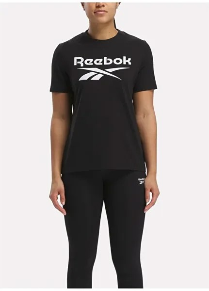 Черная женская футболка с круглым воротником Reebok