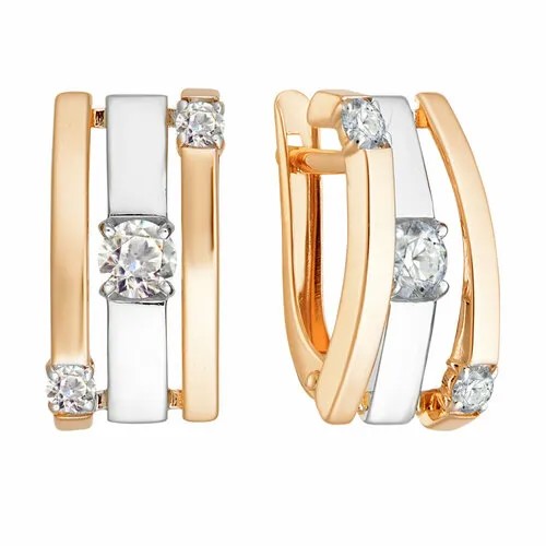 Серьги Яхонт, золото, 585 проба, фианит, , бесцветный
