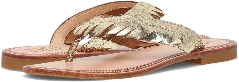 Сандалии Frye Ava Fringe Sandal, цвет Gold Mirror