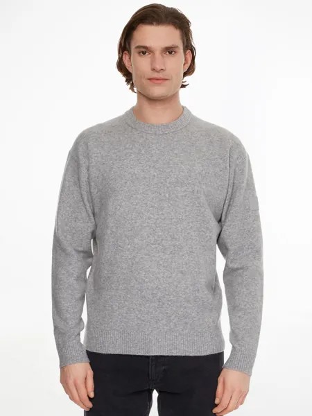 Джемпер из смесовой шерсти Calvin Klein Comfort Fit, светло-серый вереск