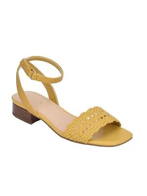EVOLVE Женские желтые тканые сандалии Evolve Ingrid2 с квадратным носком на блочном каблуке 8 M