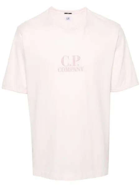 C.P. Company футболка с вышитым логотипом, розовый