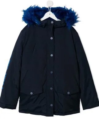 Kenzo Kids парка с искусственным мехом и логотипом