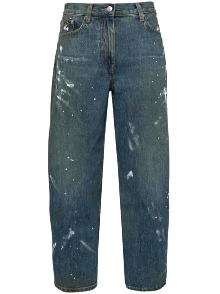 Helmut Lang укороченные джинсы средней посадки, синий