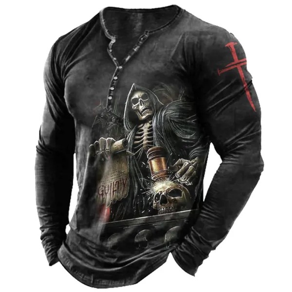 Мужская футболка с графическим принтом Diablo Skull And Cross Henry