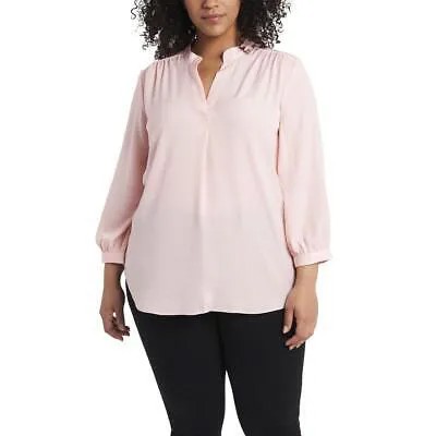 Женская розовая атласная рубашка с v-образным вырезом Vince Camuto, блузка, топ плюс 1X BHFO 6904