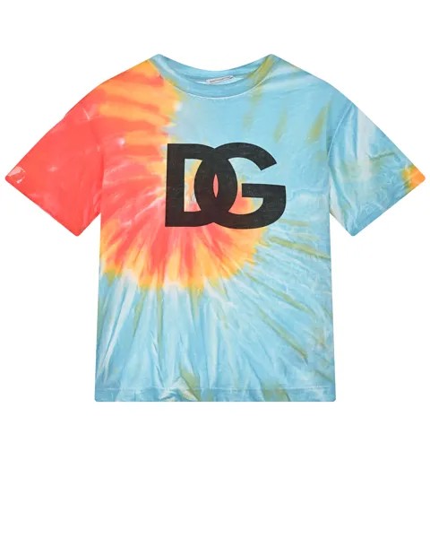 Футболка с принтом tie-dye Dolce&Gabbana детская