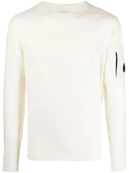 C.P. Company Lens-patch knitted jumper, белый