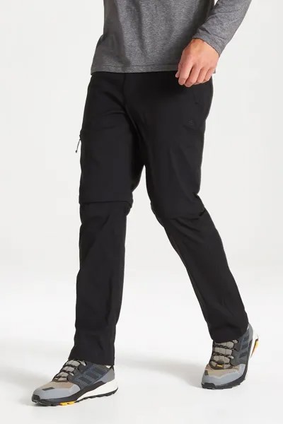 Походные брюки-трансформеры Kiwi Pro II из переработанного материала стрейч Craghoppers, черный